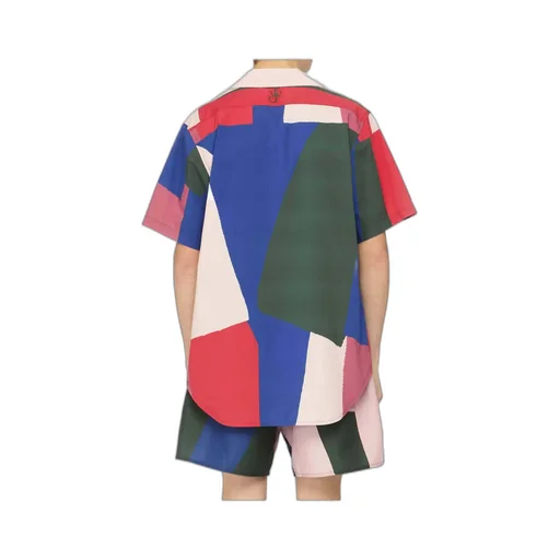 Zipped Short-Sleeve Printed Shirt
