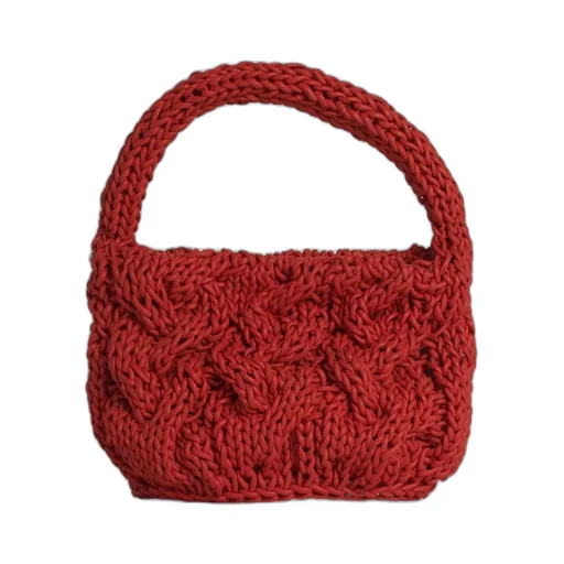 Small Cable Knitted Top Handle Bag