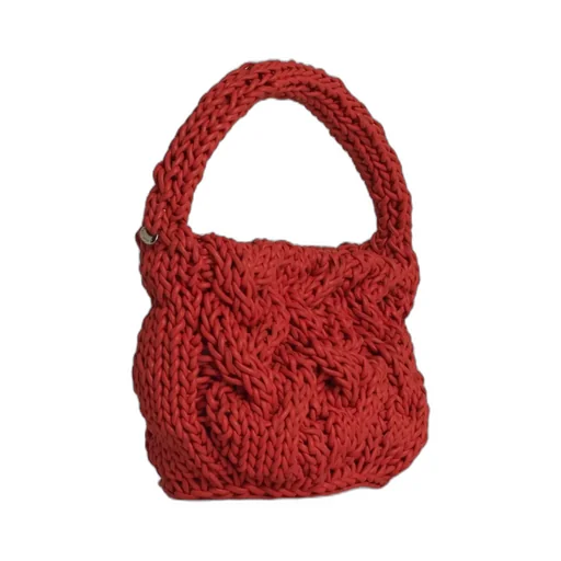 Small Cable Knitted Top Handle Bag