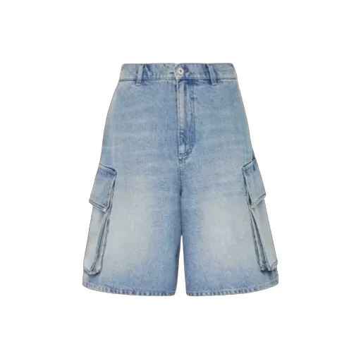 Wide Leg Cargo Denim Shorts