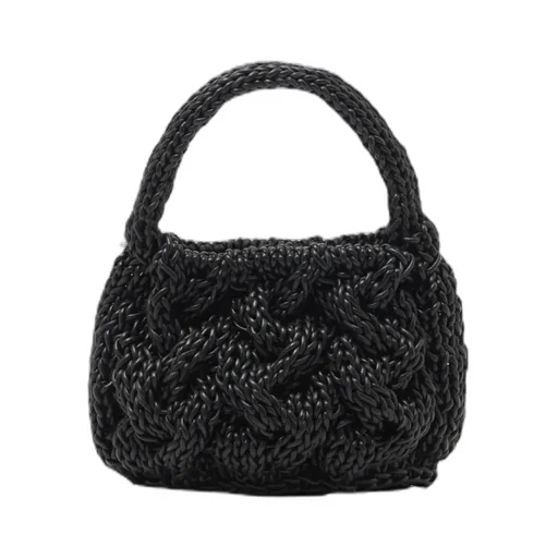 Small Cable Knitted Top Handle Bag