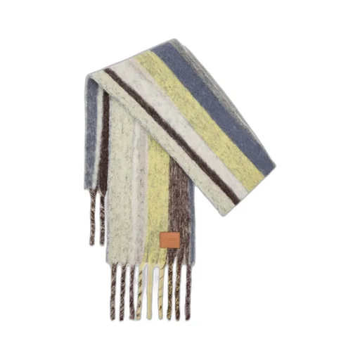 Fringed-Edge Striped Scarf