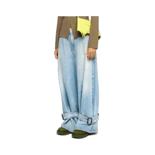 Buckled Cuff Denim Jeans