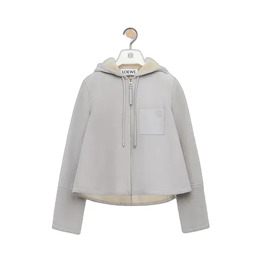 Hooded Jacket In Shearling