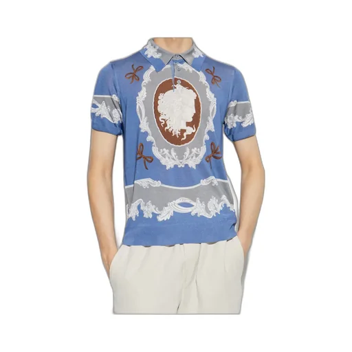 Pattern-Printed Polo Shirt