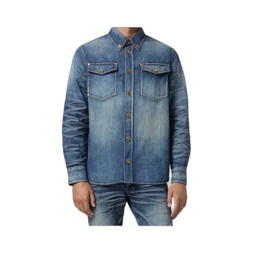 Button-Up Denim Overshirt