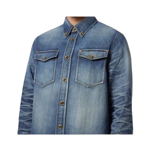 Button-Up Denim Overshirt