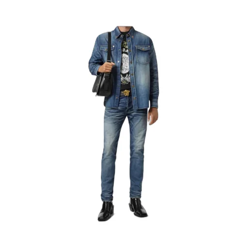 Button-Up Denim Overshirt