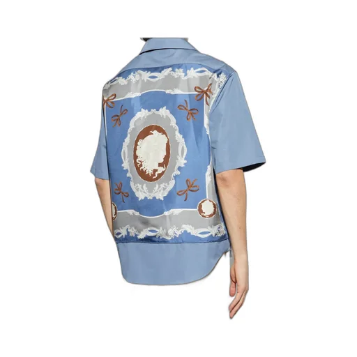 Pattern-Printed Short-Sleeved Shirt