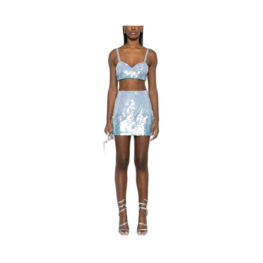 Iridescent Sequin Cropped Top