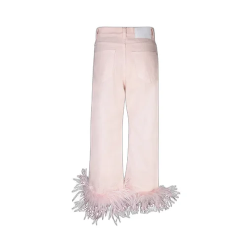 Feather-Trimmed Jeans