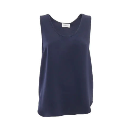 Crewneck Sleeveless Satin Blouse