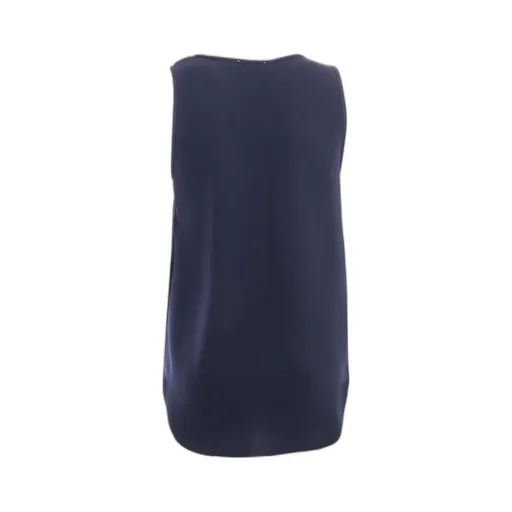 Crewneck Sleeveless Satin Blouse