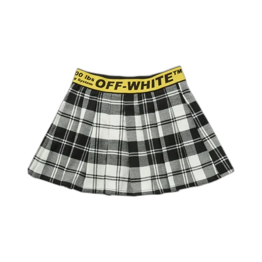 Logo Industrial Plaid Skirt