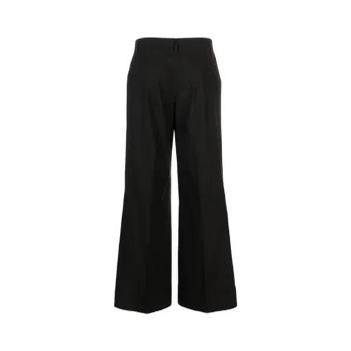 High-Waisted Cotton Tailored Trousers
