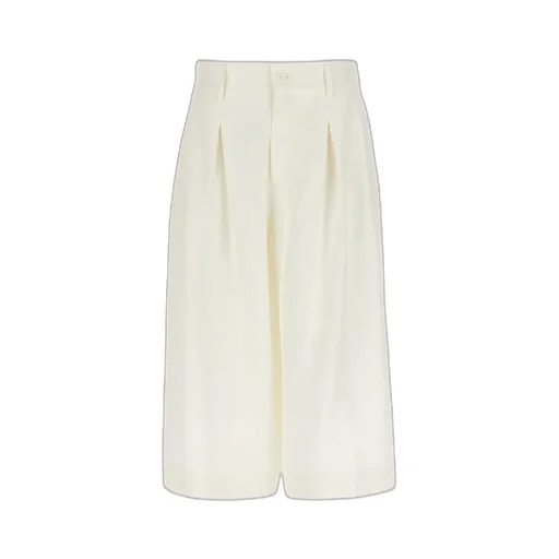 Pleated Below-Knee Shorts