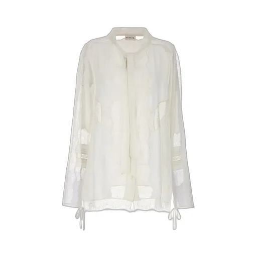 Long-Sleeved Transparent Detail Blouse