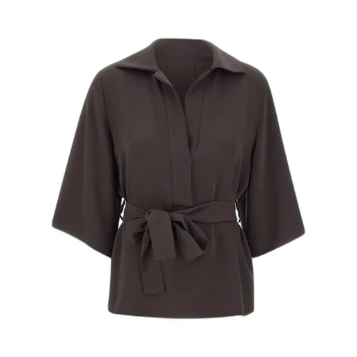 V-Neck Belted Blouse