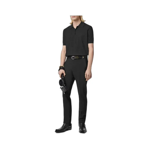 Barocco-Jacquard Short-Sleeved Polo Shirt