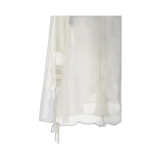 Long-Sleeved Transparent Detail Blouse