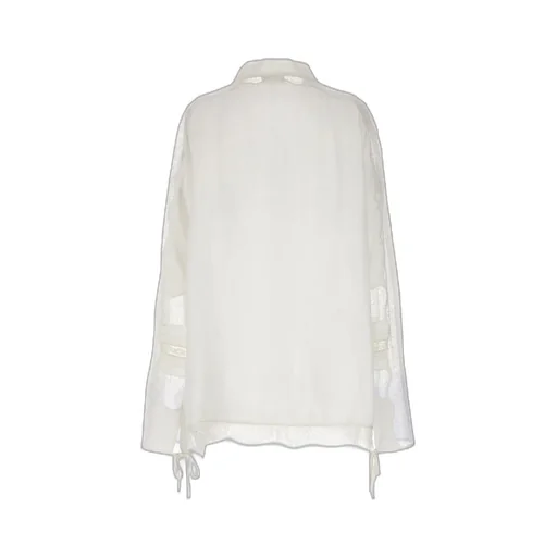 Long-Sleeved Transparent Detail Blouse