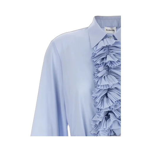 Ruffled Belted Waist Blouse