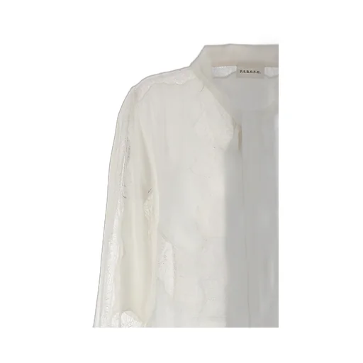 Long-Sleeved Transparent Detail Blouse