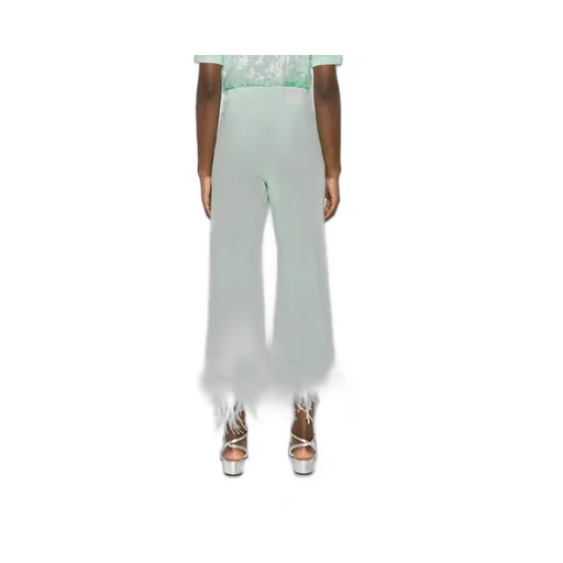 Feather-Trim Stretch-Cotton Jeans