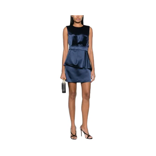 Satin Belted Sleeveless Minidress
