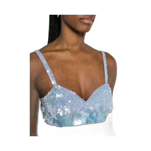 Iridescent Sequin Cropped Top