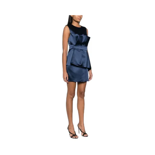 Satin Belted Sleeveless Minidress