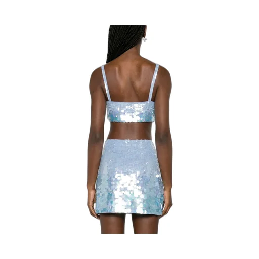 Iridescent Sequin Cropped Top