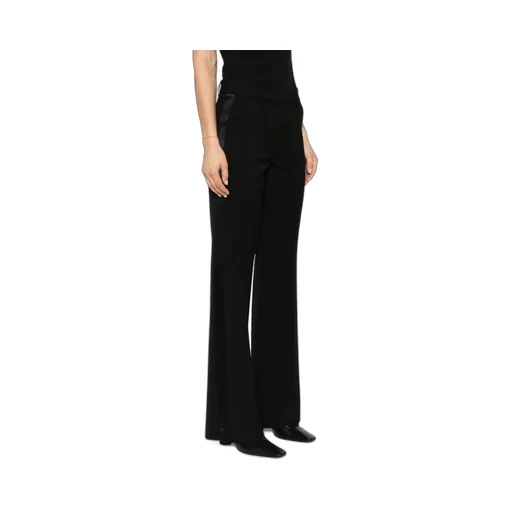 Virgin Wool Blend Flared Trousers