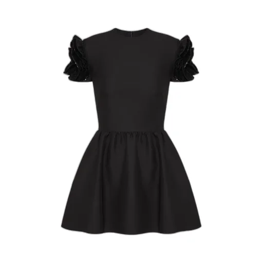 Ruffle Detailed Crewneck Dress