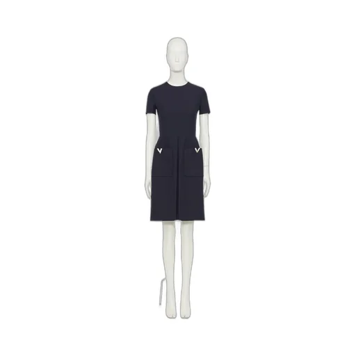 Logo Plaque Crewneck Dress