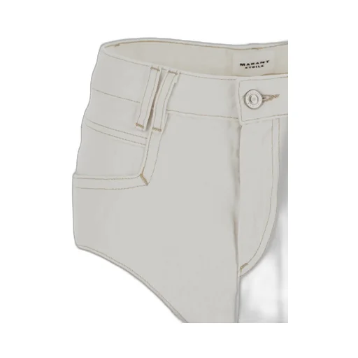 Raw-Edge Denim Shorts
