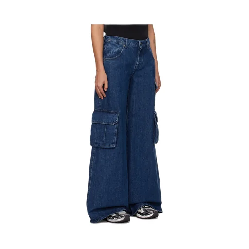 Logo Patch Wide Leg Jeans