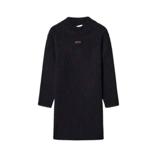 Off Stamp Ribbed-Knit Dress
