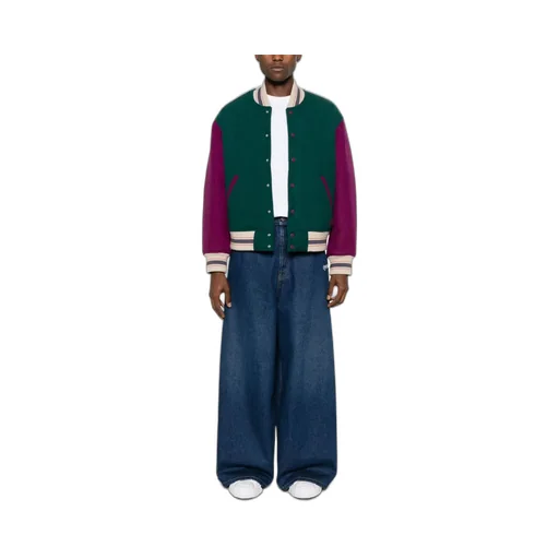 Logo Embroidered Wide Leg Jeans