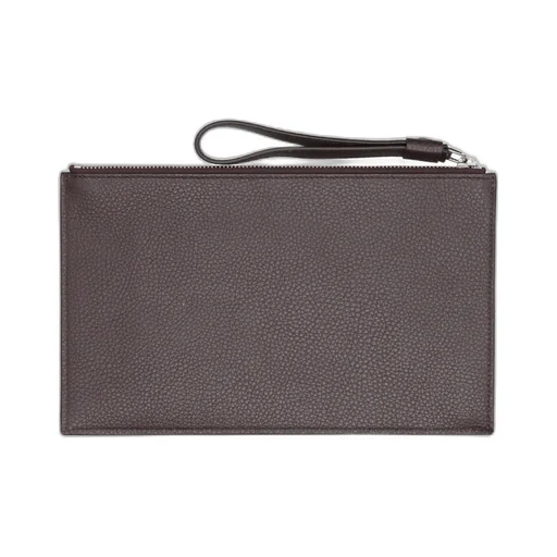 Logo-Lettering Leather Clutch