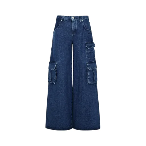 Logo Patch Wide Leg Jeans