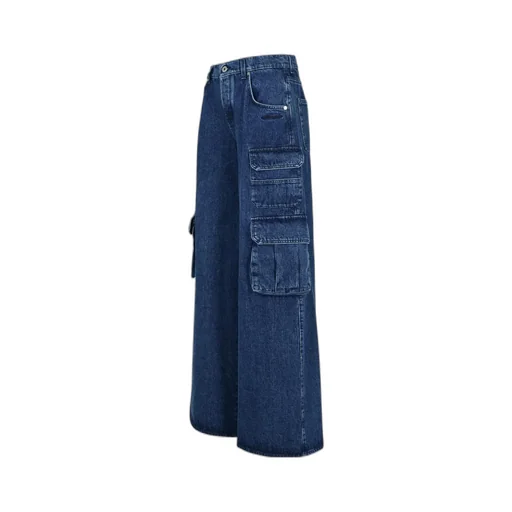 Logo Patch Wide Leg Jeans