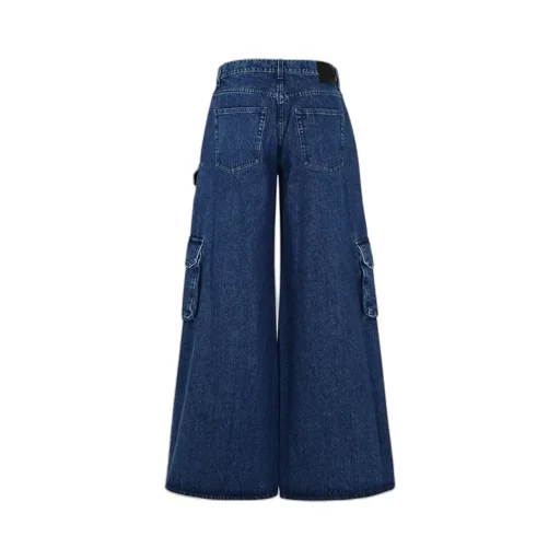 Logo Patch Wide Leg Jeans