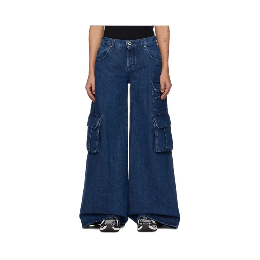 Logo Patch Wide Leg Jeans