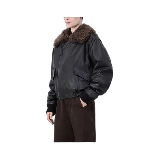 Relaxed Fit Leather Blouson