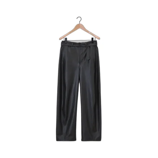 Curved Leg Leather Pants