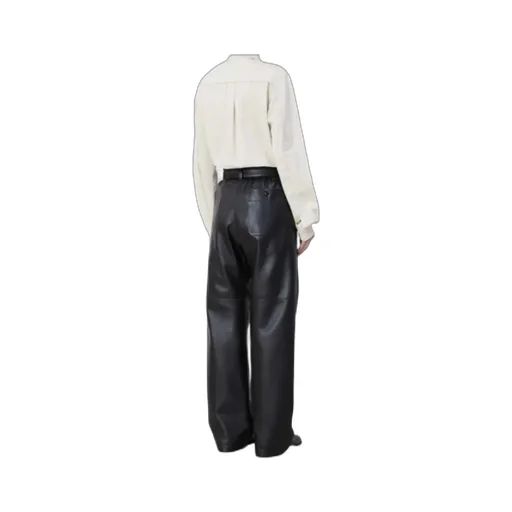 Pleat Detailed Belted Straight Leg Pants