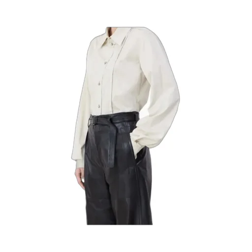 Pleat Detailed Belted Straight Leg Pants