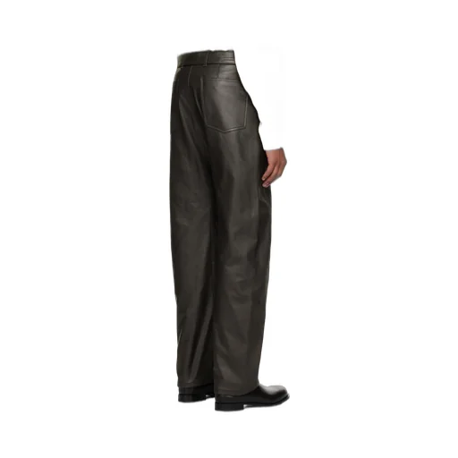 Curved Leg Leather Pants