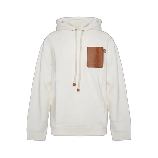 Anagram Leather Patch Hoodie In Cotton